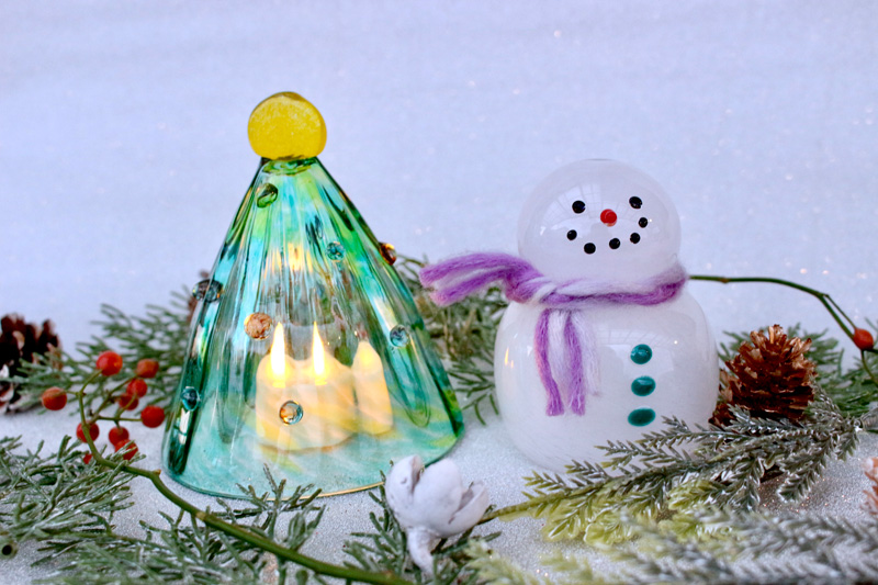 吹きガラス オーナメント スノーマン クリスマスツリー/クリスマス 雪だるま